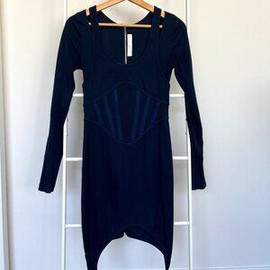 Dion Lee Organic Fin Rib Corset Dress – Navy – Size S